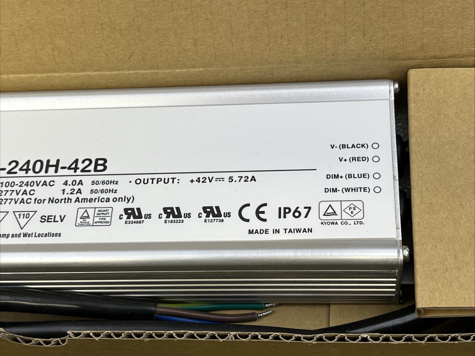 Mean Well LED Driver HLG-240H-42B 42vdc IP67