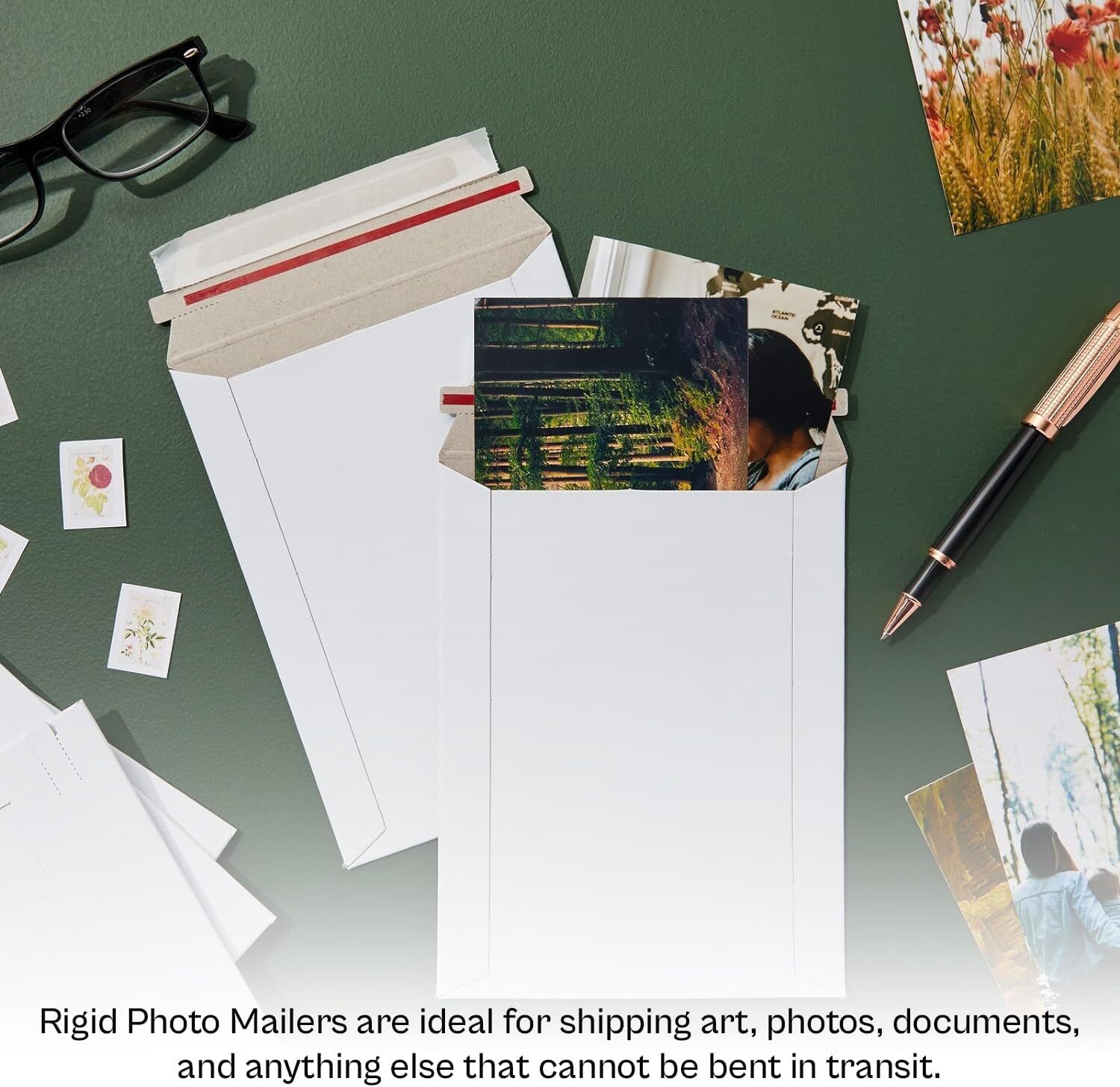 9.75″x12.25″&7”x9” White Rigid Photo Mailers Envelopes Flat Document Self-Seal