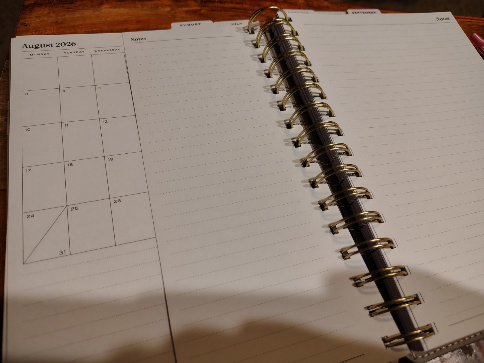 Citrine Planner academic year 26-27 Weekly/Monthly Spiral Faux Leather Planner