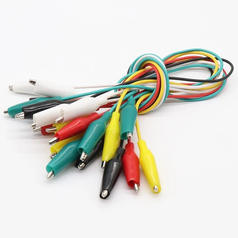 Double-Ended Alligator Crocodile Clip Test Jumper Wire Cable Lead Set 10 Pcs.