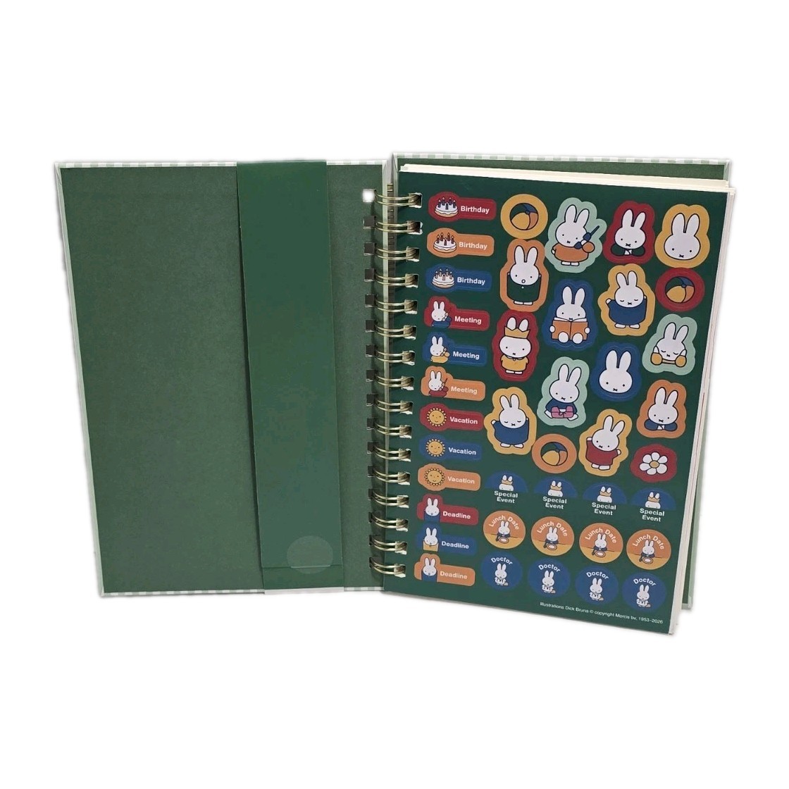 Miffy Green & White Weekly Planner: Aug 2026 – Dec 2027 New
