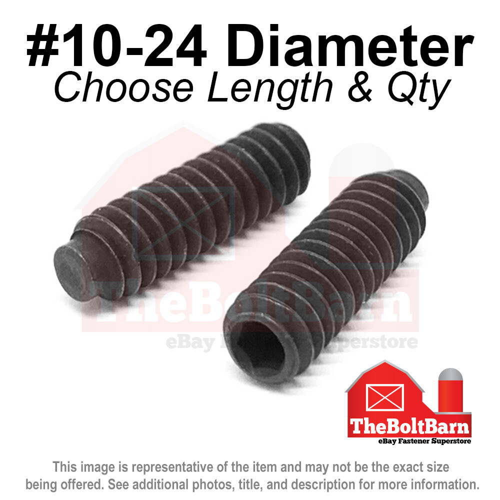 #10-24 Alloy Half Dog Point Socket Set Screw Coarse Black Oxide (Pick Size Qty)