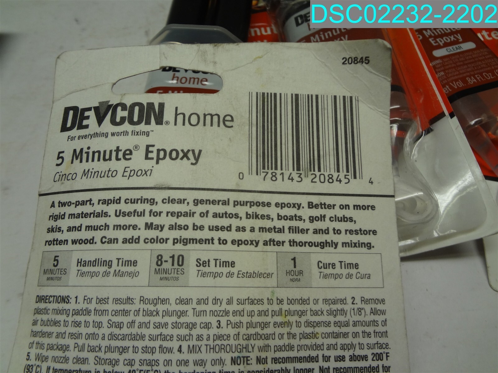 QTY=6: Devcon Home 20845 Clear Waterproof 5 Minute S208 Epoxy Adhesive 6394274