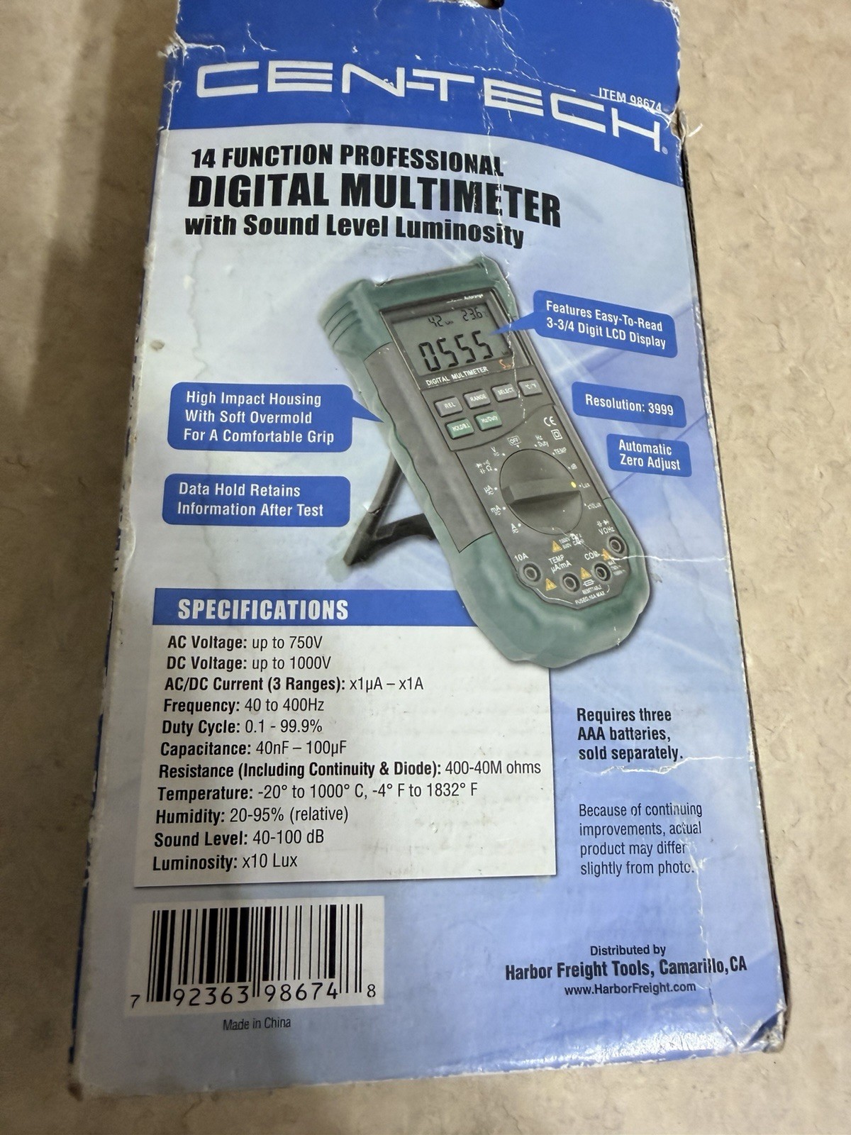 Centech 14 Function Professional Digital Multimeter (98674) Green