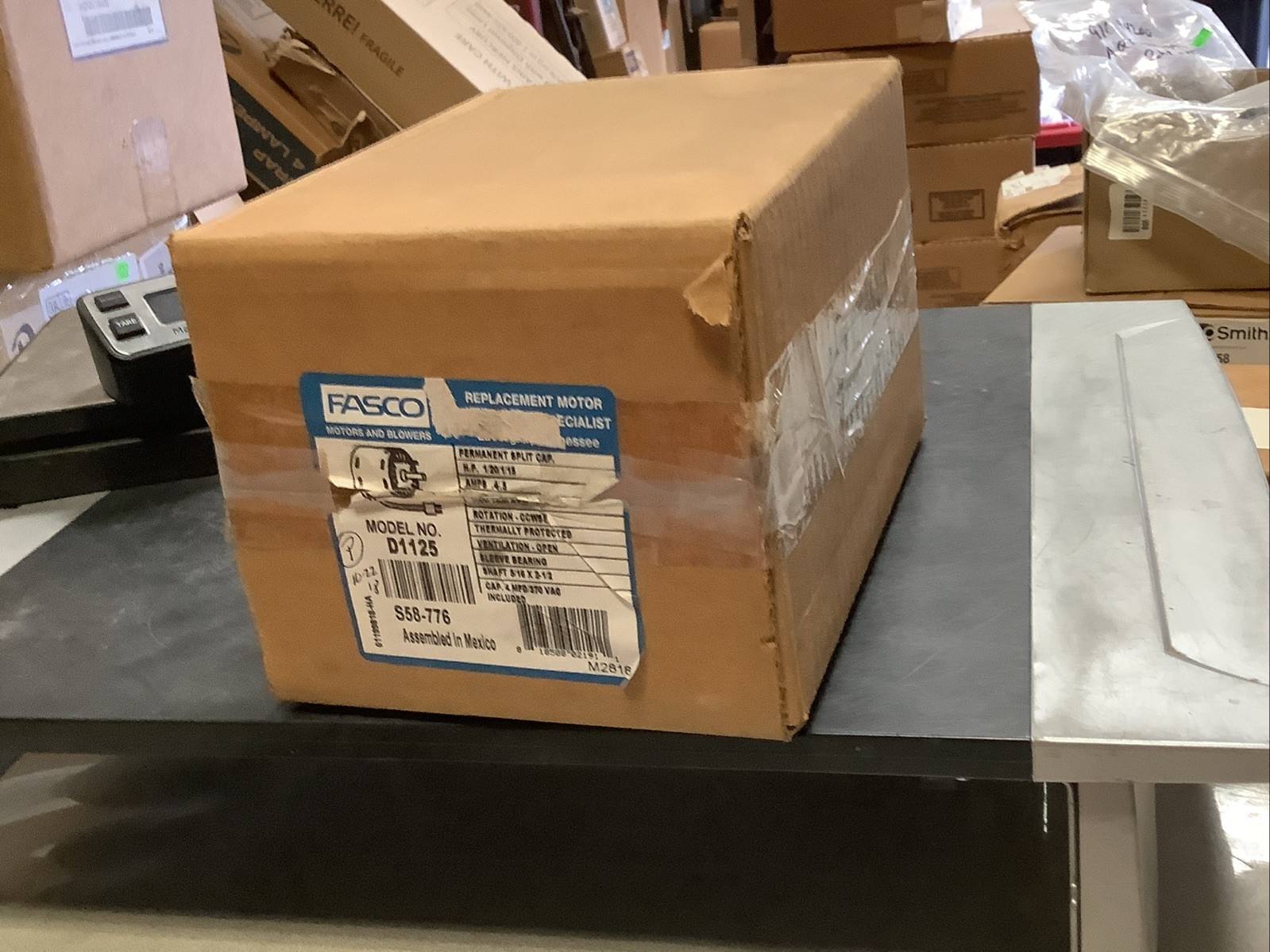Fasco D1125 Motor, 1/20/1/15HP, 208-230V, 50/60Hz, 1440/1550RPM, Type:U90B1