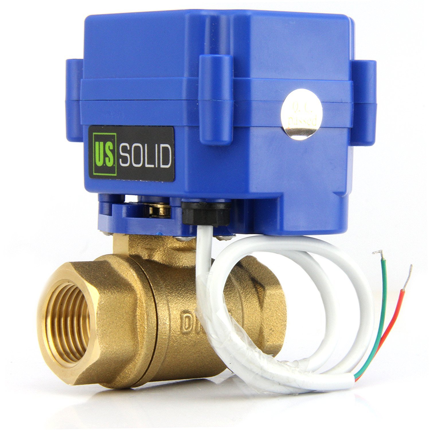 U.S. Solid 1″ NPT Motorized Ball Valve N/C 9V 12V 24V AC/DC 2-Wire Brass