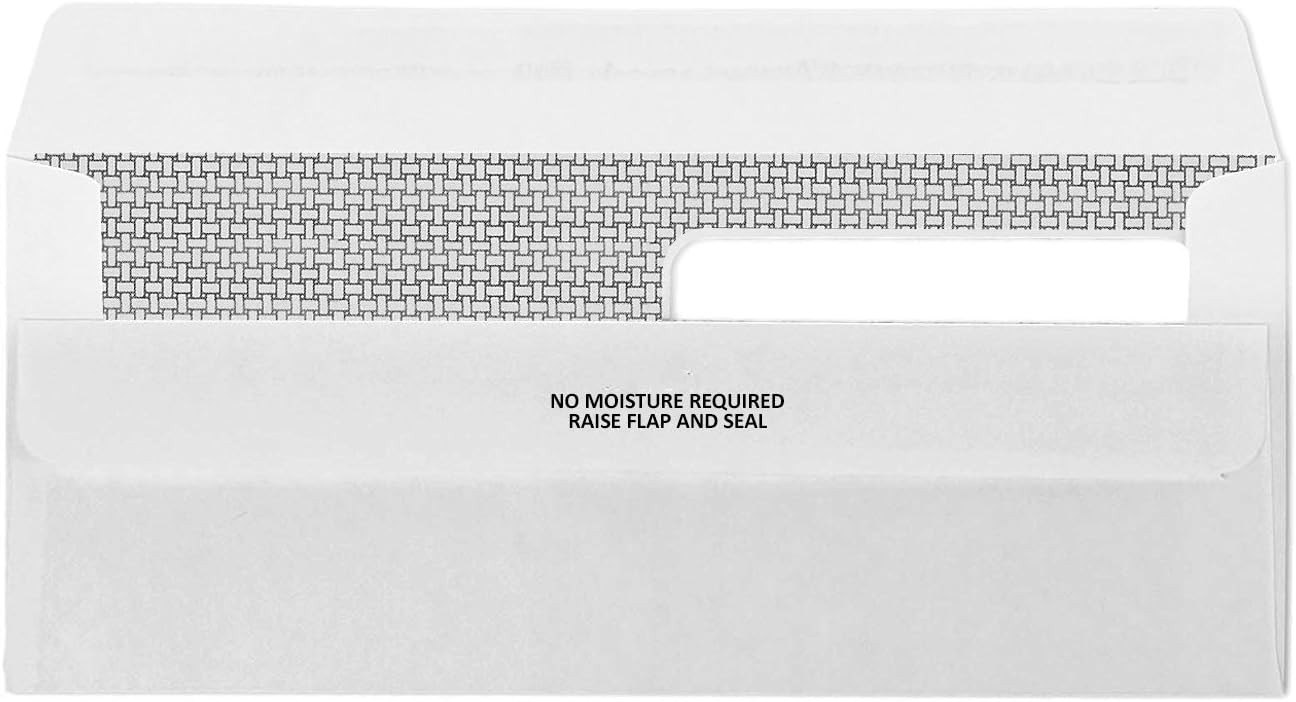 500 Count Double Window Security Check Envelopes for QuickBooks – Self-Seal