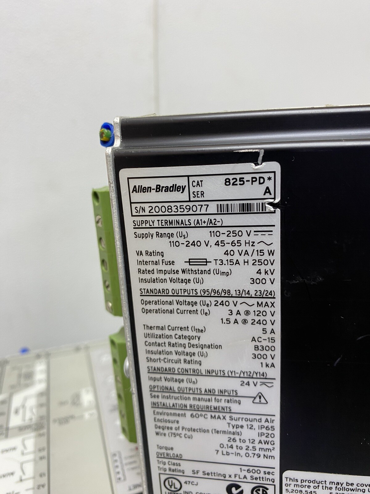 Allen Bradley 825-PD SER. A Control Module
