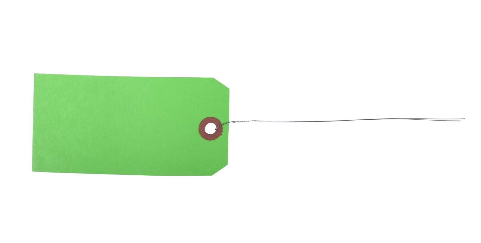 1000 pcs of 4 3/4″ x 2 3/8″ Size 5 Green Cardstock Hang Tag Tags with Wire 13 Pt
