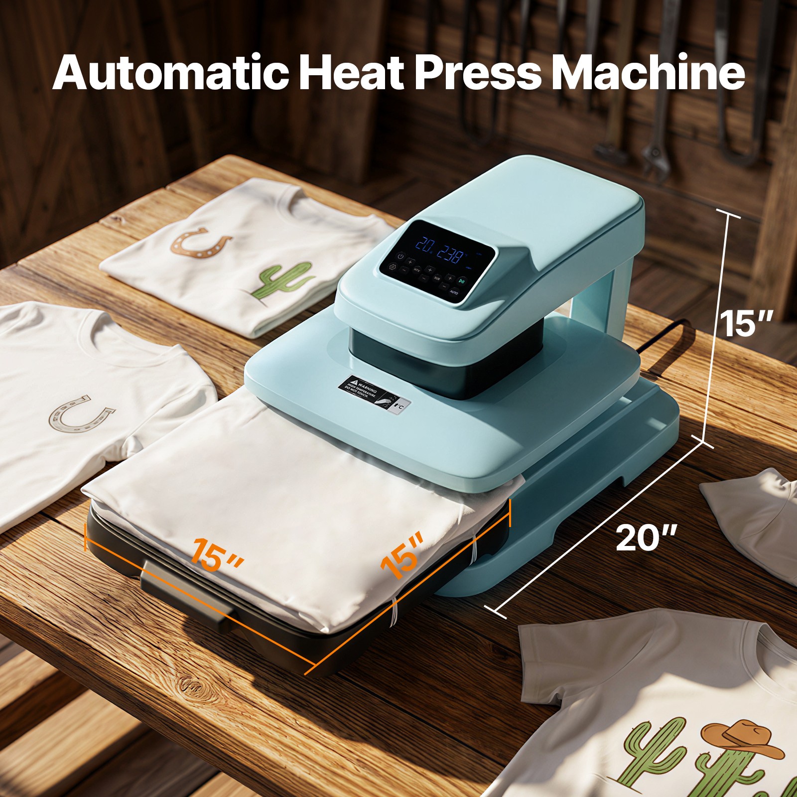 Auto Heat Press Machine for T Shirts – Heat Press 15×15 Sublimation Transfer