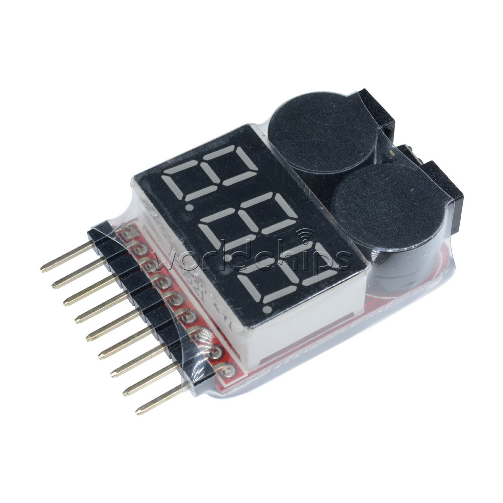 1S-8S RC Lipo Battery Low Voltage Alarm Buzzer Indicator Checker Tester LED