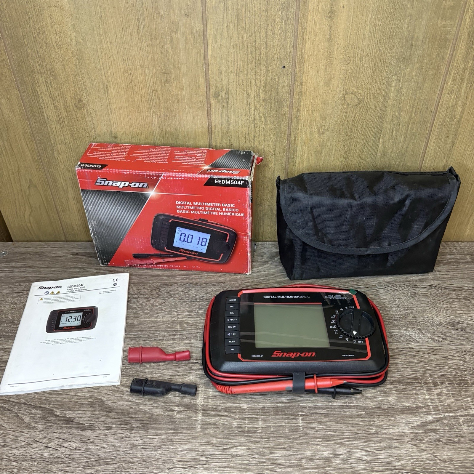 Snap On EEDM504F Basic TRMS Digital Multimeter with Leads & Pouch – 13978