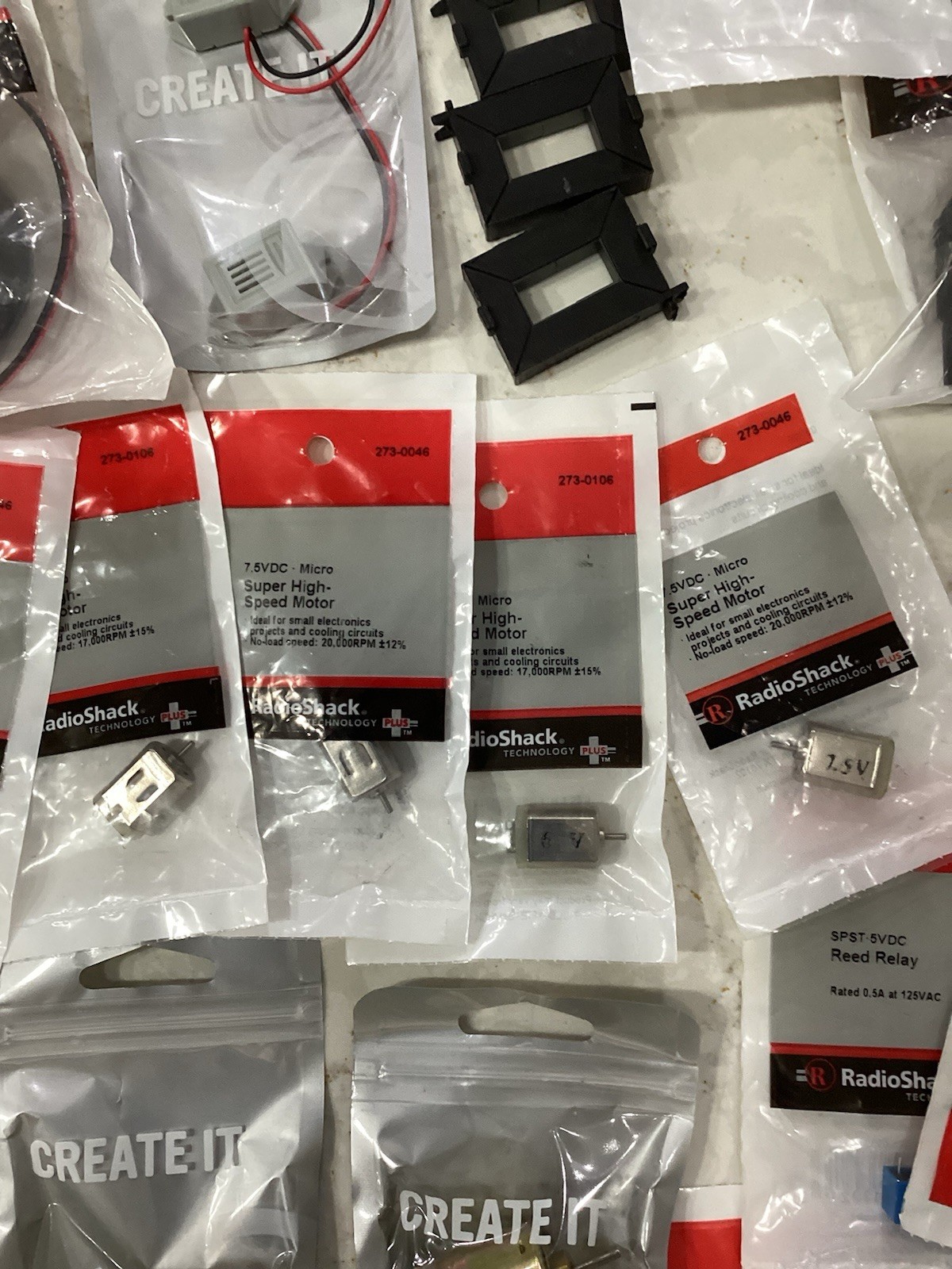 Potentiometer Relays Motor Speakers Piezo Buzzer Lot Radio shack NOS