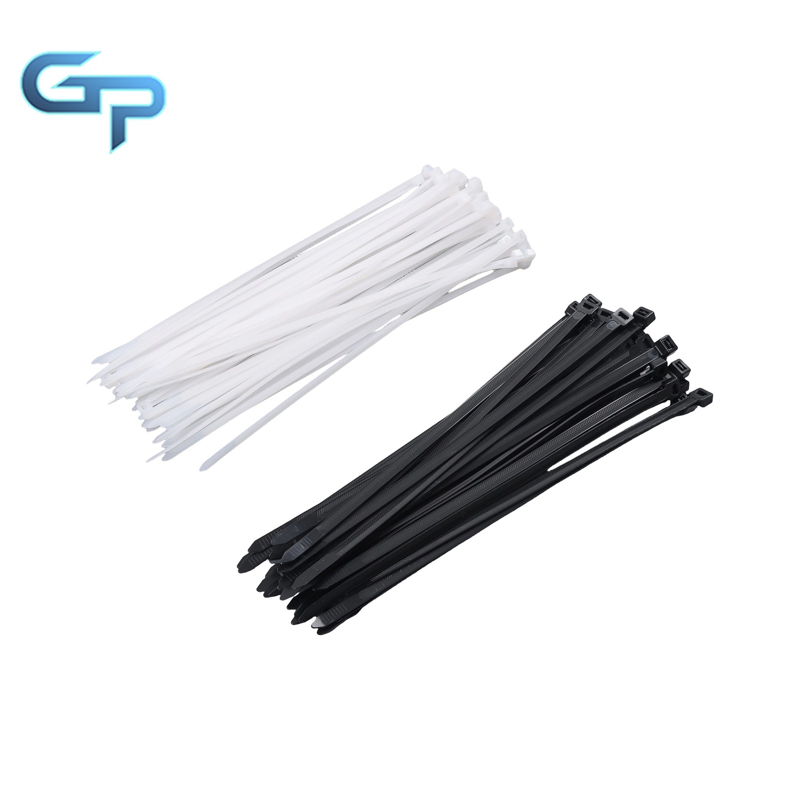 Heavy Duty Zip Ties 12″12″ V-Shaped Toothed 200lb Black White 100pcs Wide 0.13″