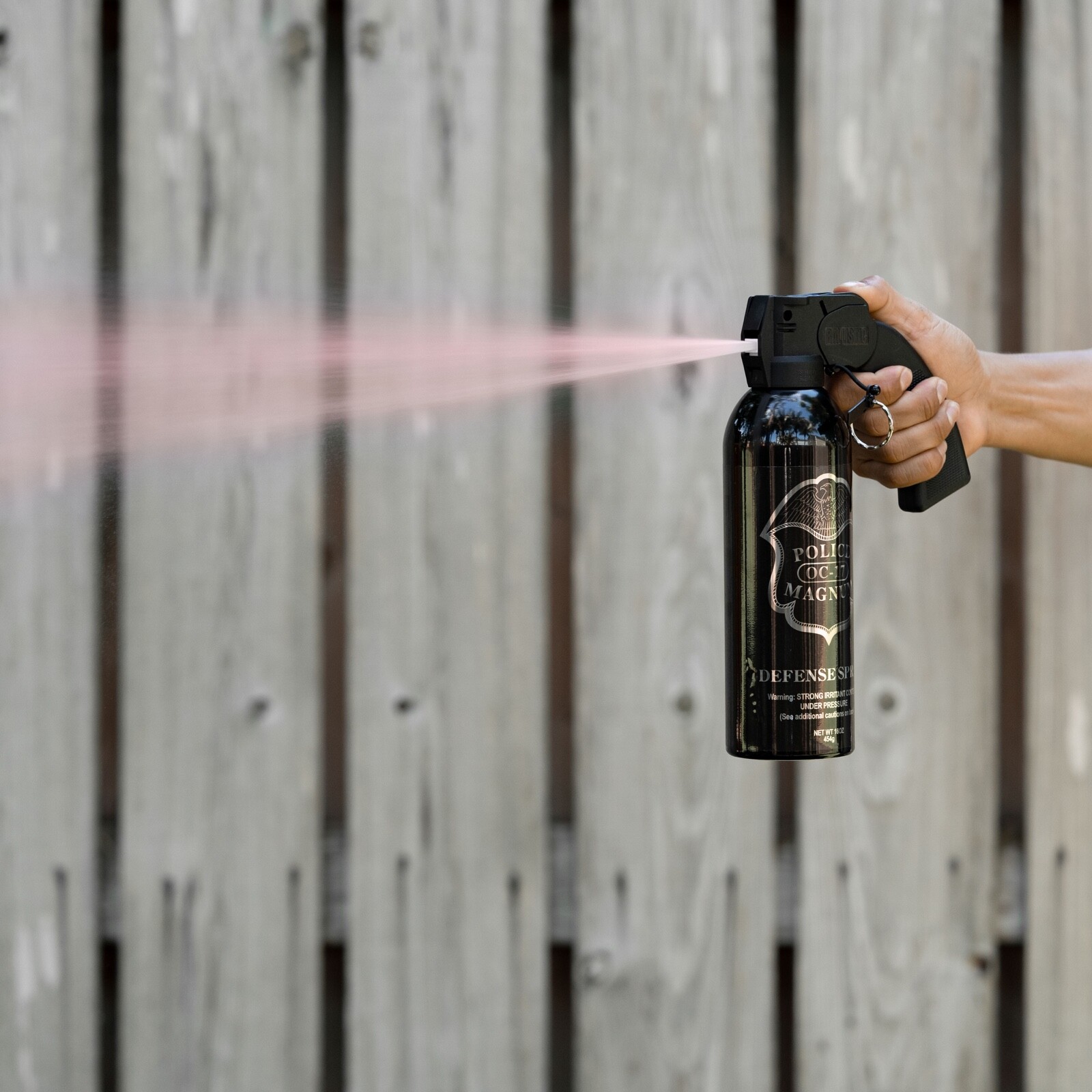 POLICE MAGNUM pepper spray 16 ounce Riot Pistol Grip Fog Home Office Security