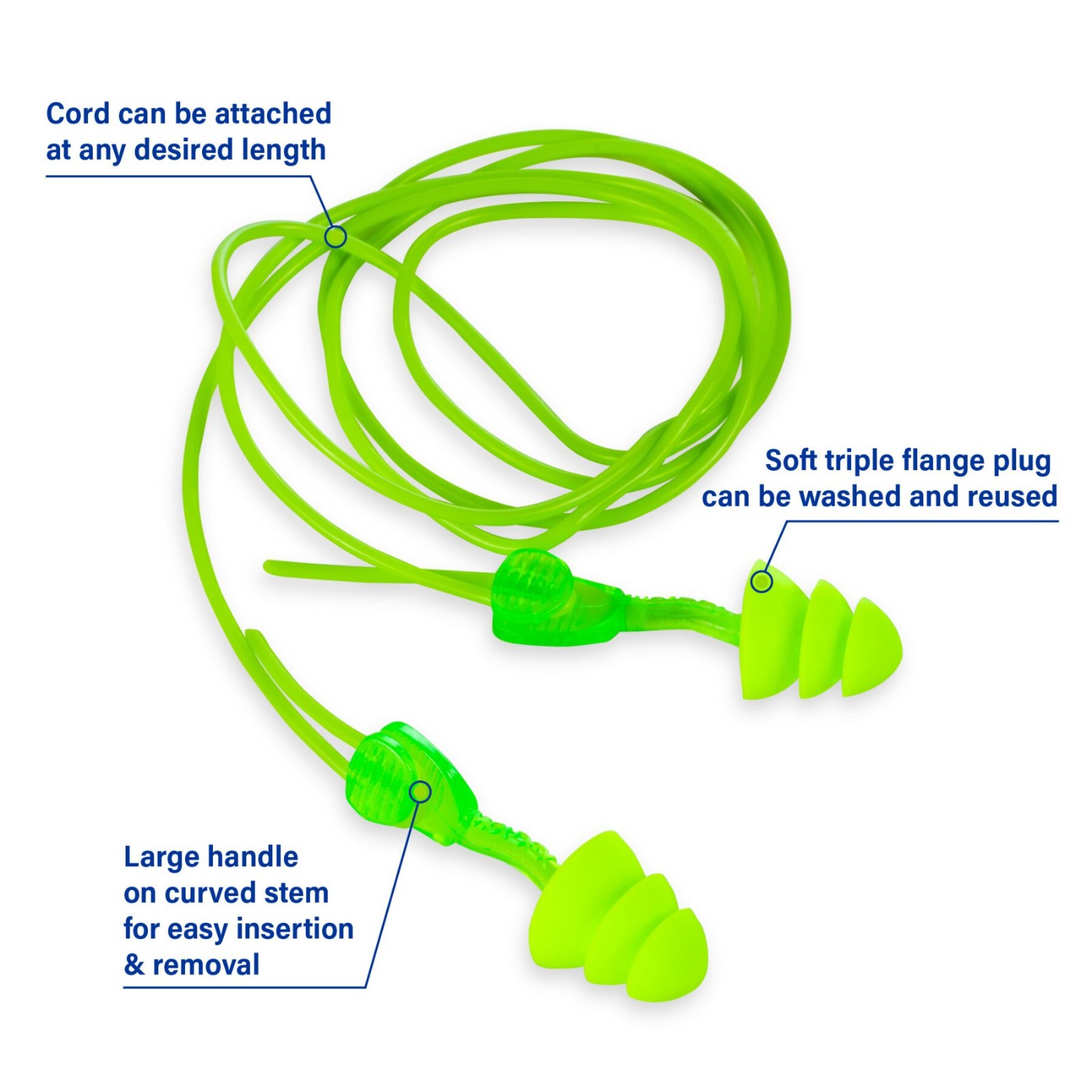 Moldex Glide Trio Corded Reusable Twist & Push-In Earplug 6445, NRR 27dB (50/Pr)