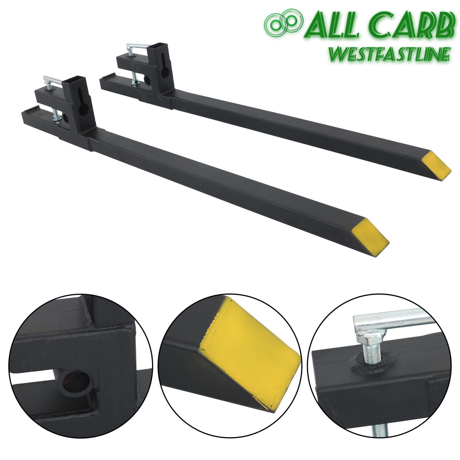 For Tractor Bucket Loader Tractor Skid Steer Clamp on Pallet Forks 60″ 2000 lbs