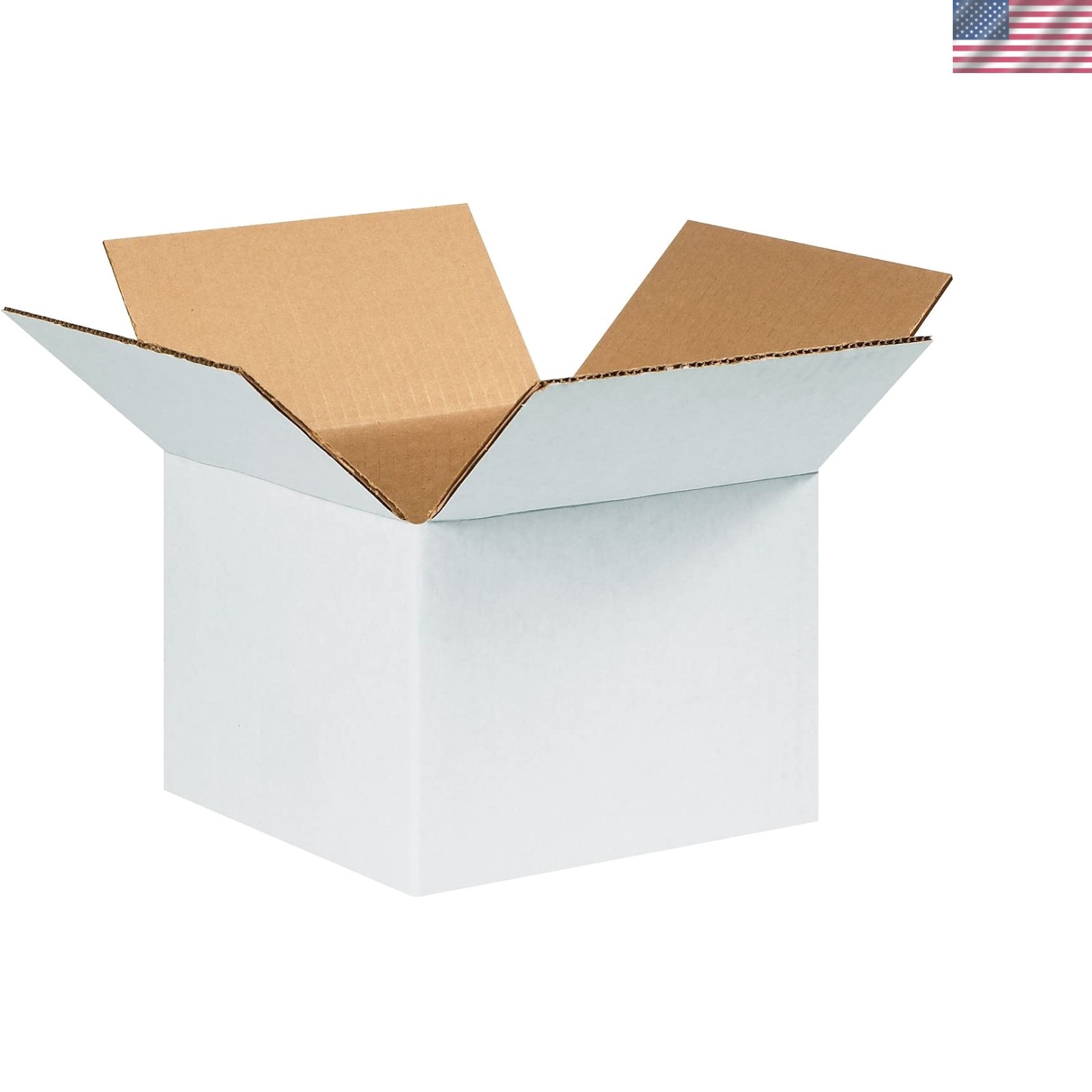 8x8x6 White Corrugated Box Bundle – 25 Pack for Shipping and Storage Needs