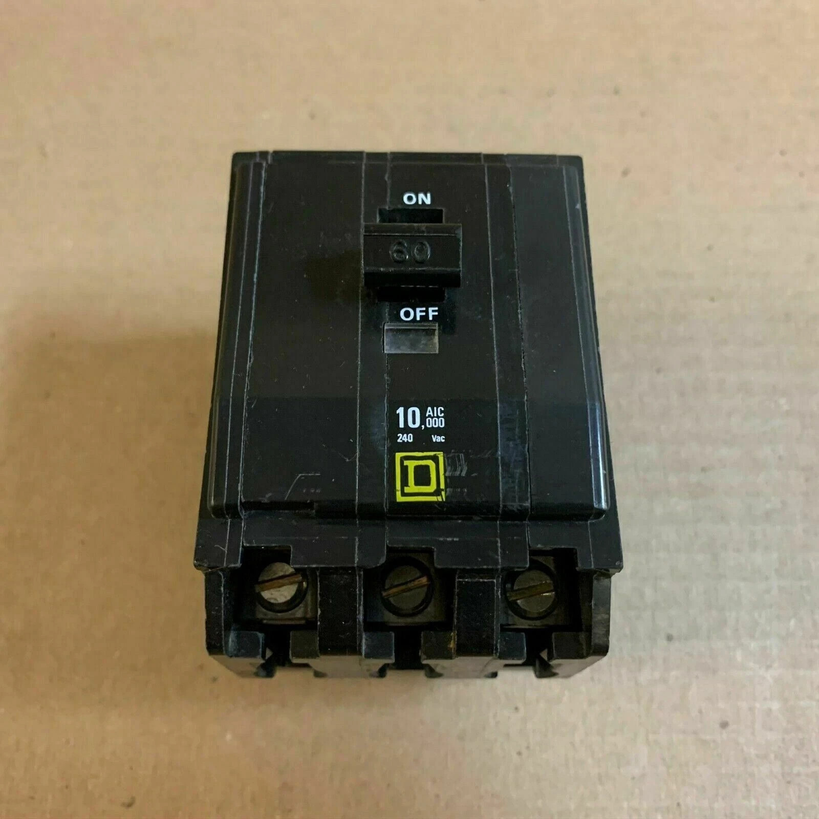 Square D QO QO360 3 Pole 60 Amp 240v YELLOW Push In Circuit Breaker