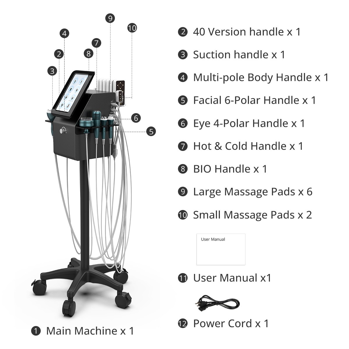 Pro 9 in 1 Beauty Machine for Body Massage Facial Care Skin Lifting Lost Weig87
