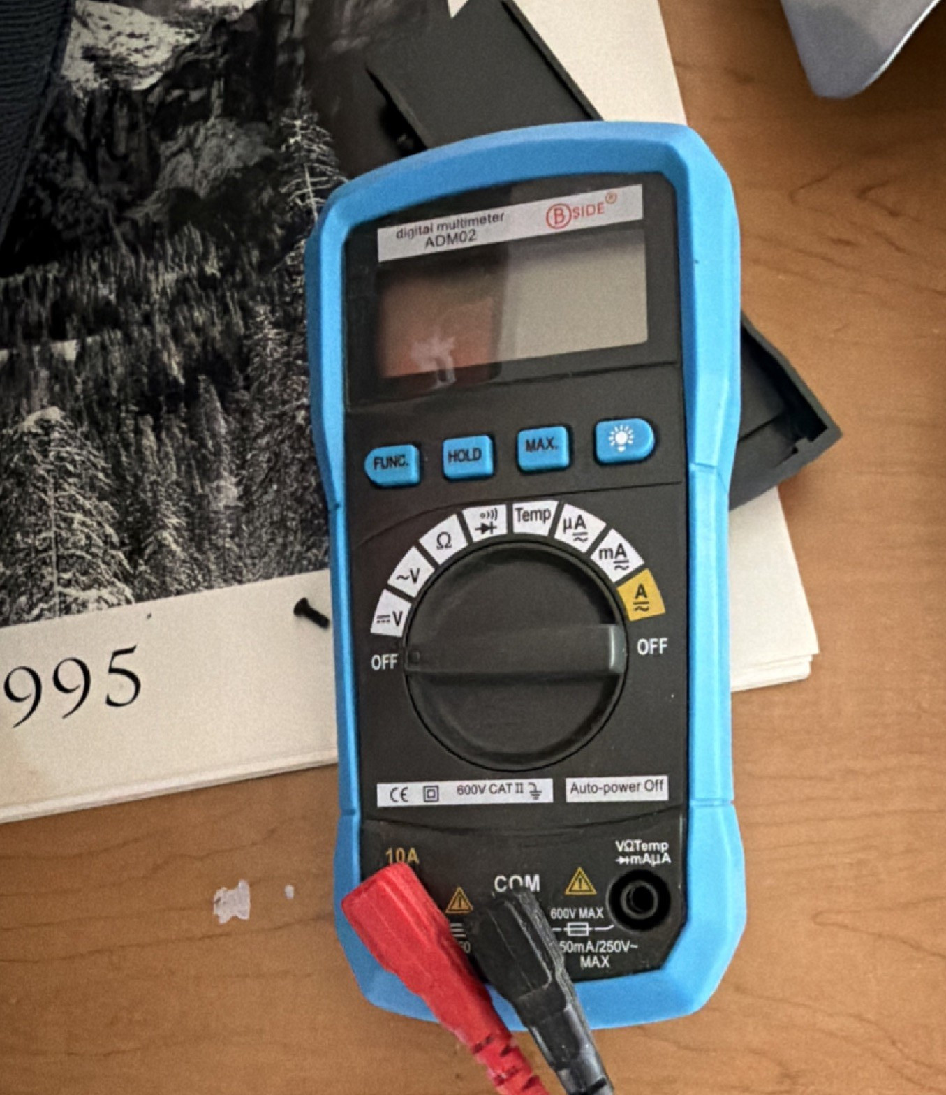 BSIDE ADM02 Digital Multimeter CAT II 600V Auto Power Off Backlight Data Hold