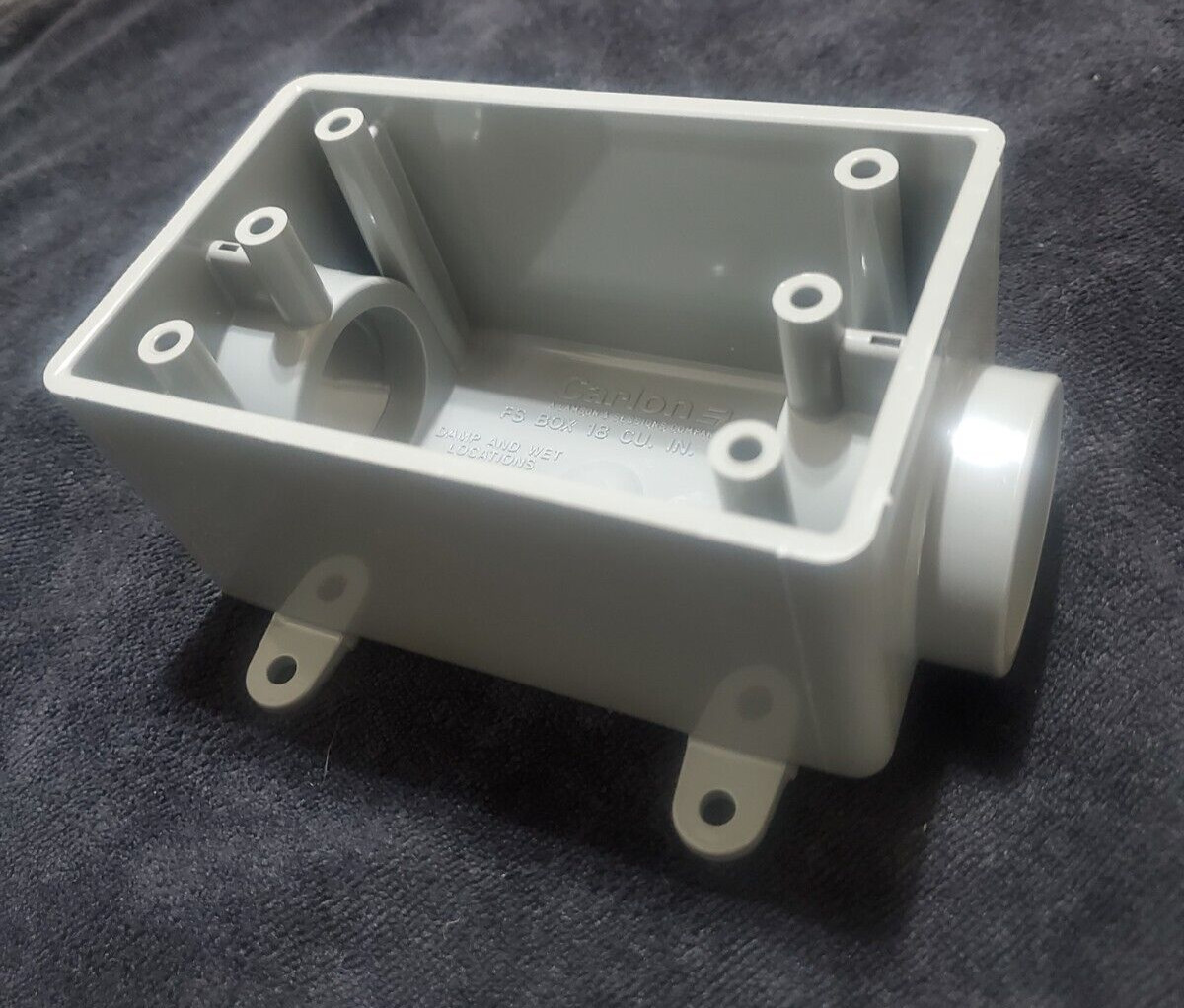 NEW CARLON E981FFN PVC ELECTRICAL FSC BOX, NON-METALLIC, 1-GANG, 1″ KO
