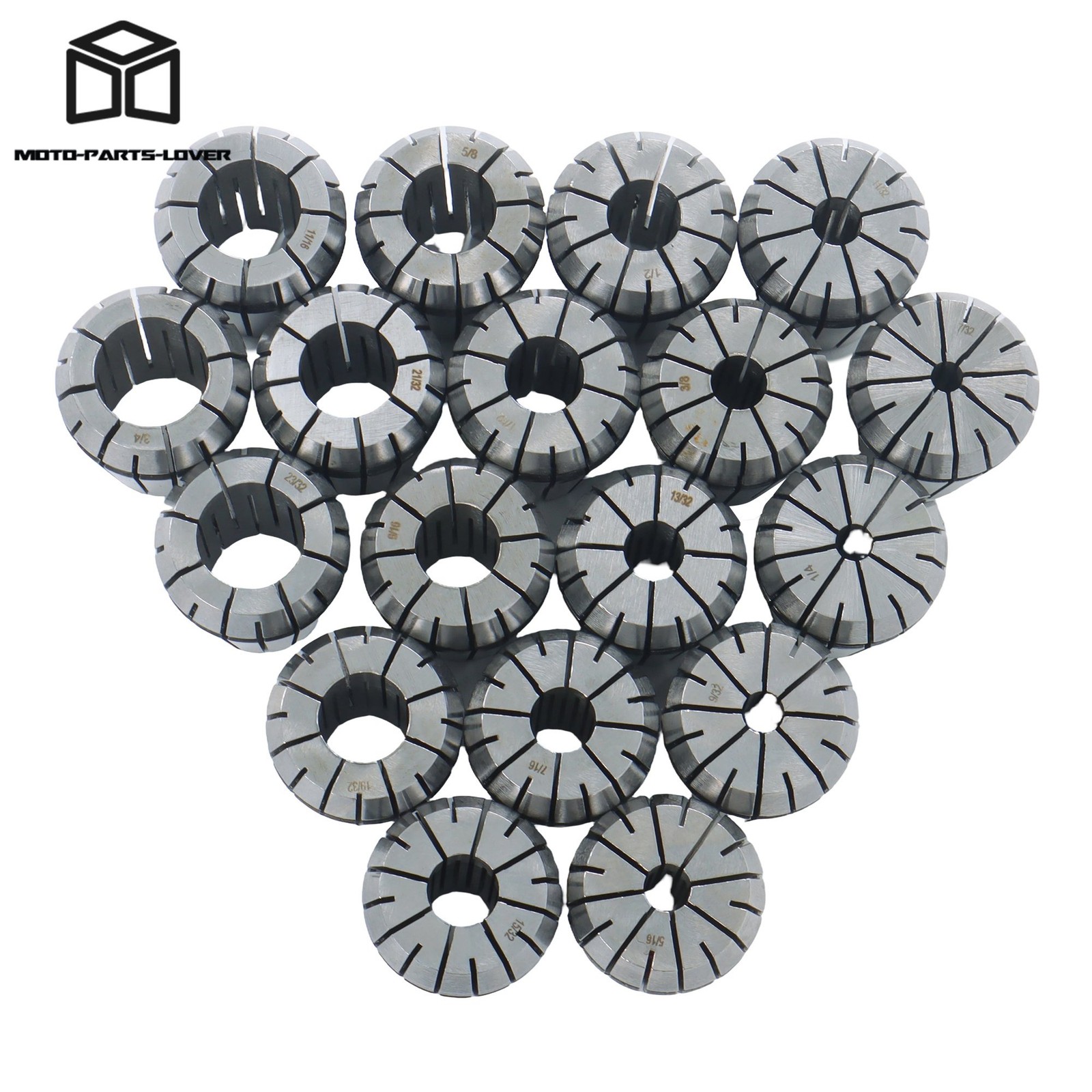 ER32 Collet Set 18 Pack Precision .0002″ TIR 7/32 3/4 Inch 1/32