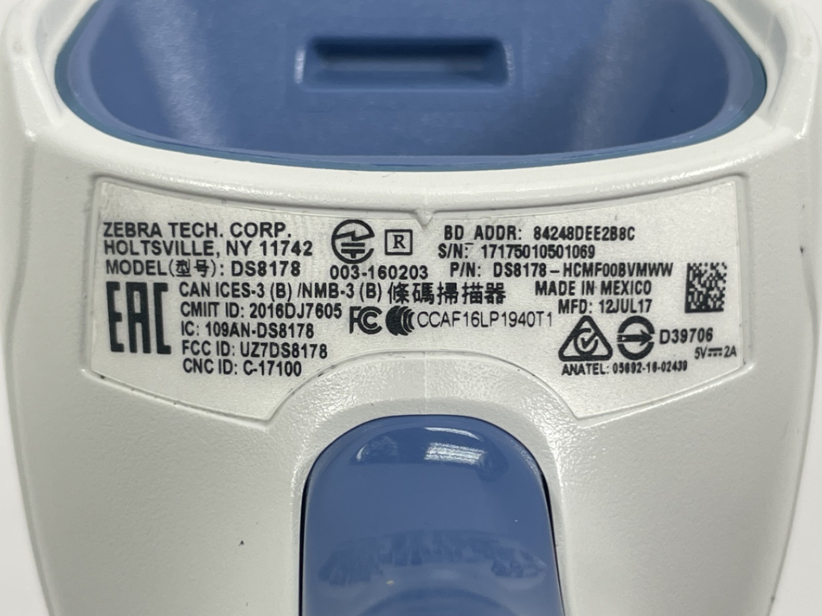 Zebra DS8178 2D Barcode Scanner DS8178-HCMF00BVMWW w/ Cradle *See Description*