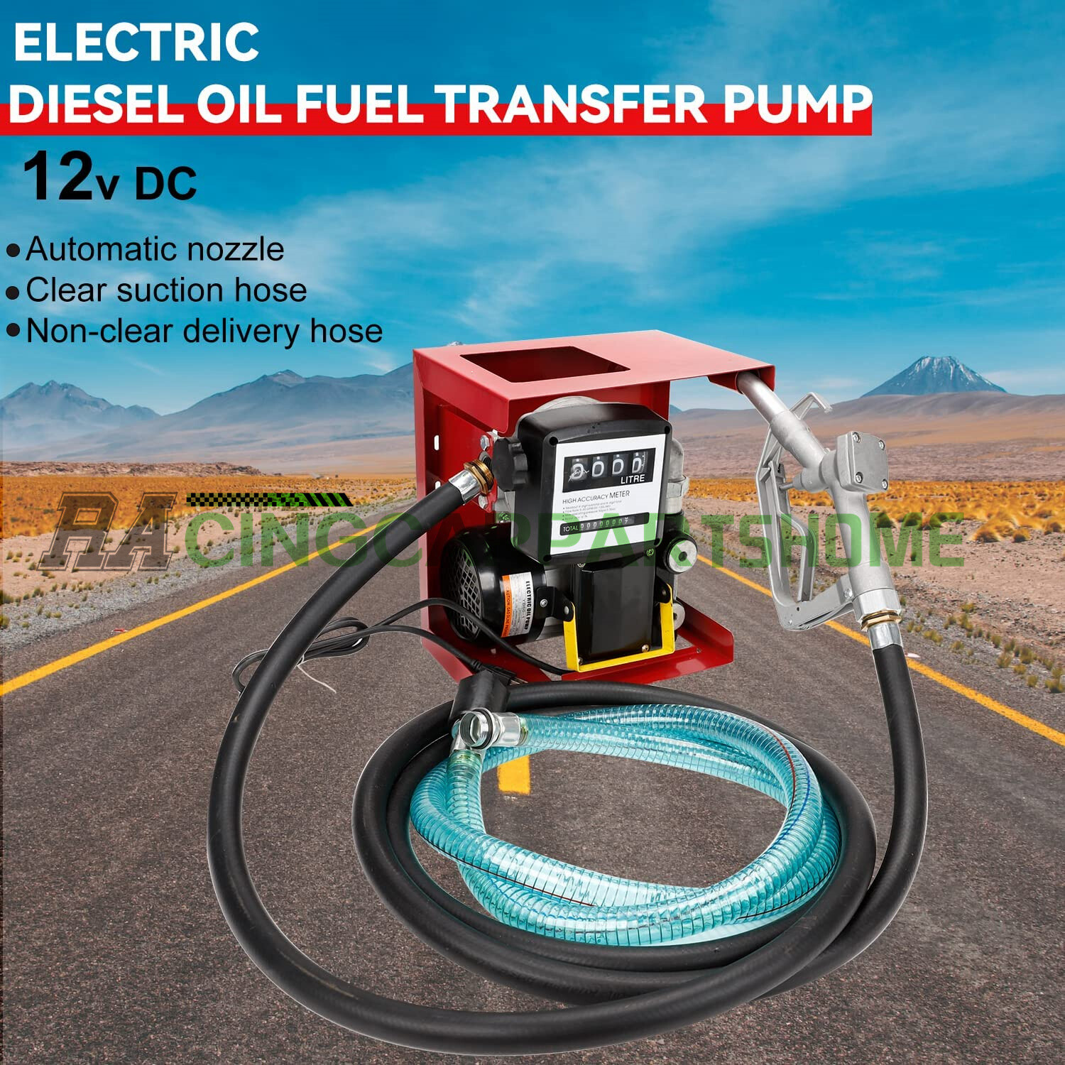 110V 550W Electric Diesel Oil Fuel Transfer Pump Self Priming +Hose Fuel Nozzle