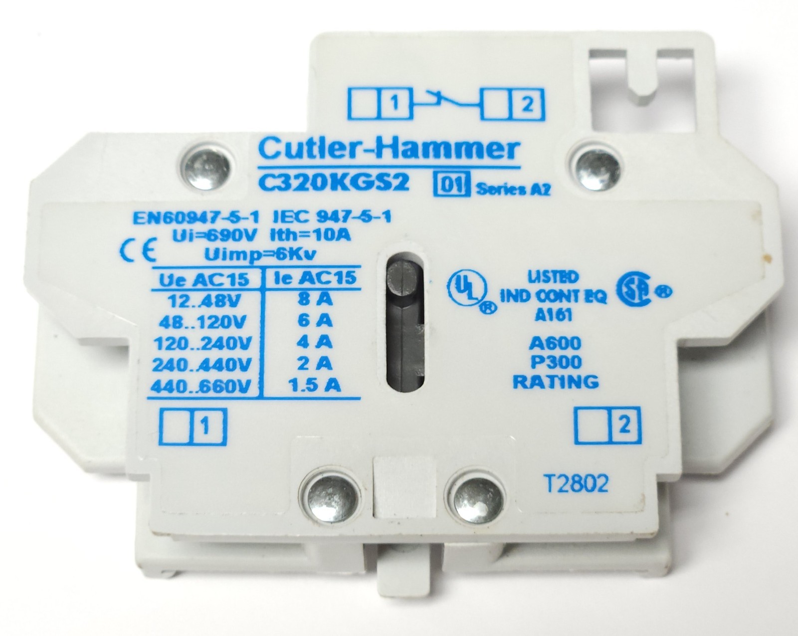 EATON CUTLER HAMMER C320KGS2 Freedom Series Side Mount Auxiliary Contact 1 NC
