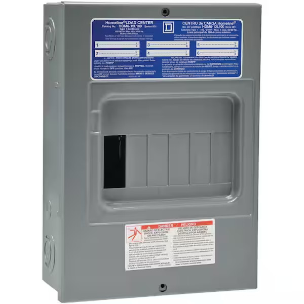100 Amp Indoor Main Lug Load Center 6 Space 12 Circuit Electrical Sub-Panel Box