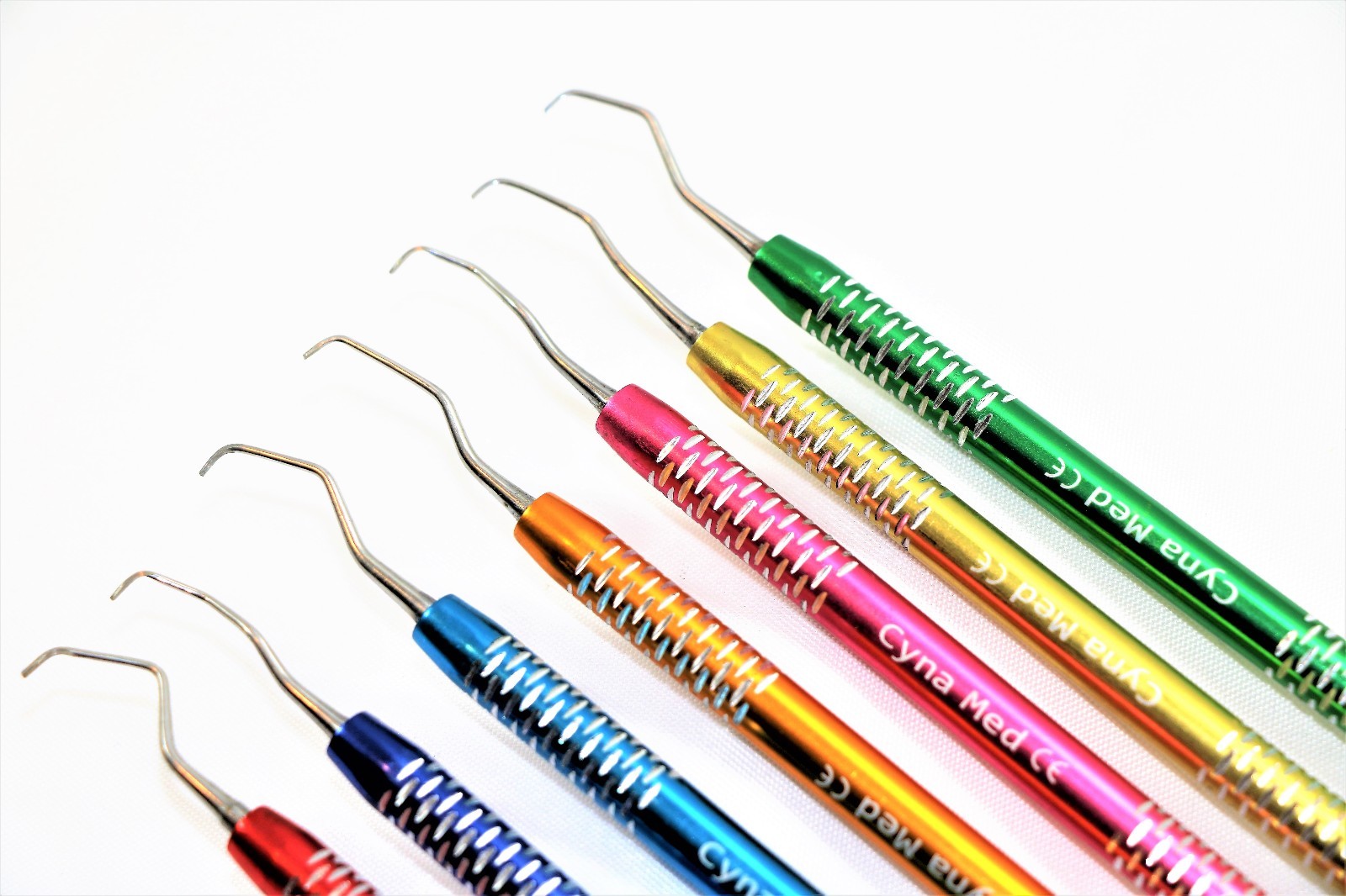 7PC HIGH GRADE GRACEY CURETTE SCALER MULTICOLOR PERIODONTAL DENTAL INSTRUMENTS