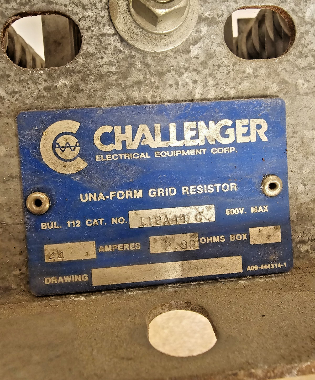 Challenger 112A44G Una-Form Grid Resistor 44A 2.98 Ohms