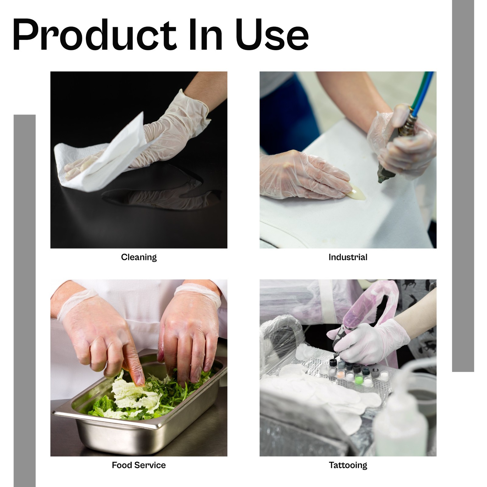 Latex & Powder Free Disposable Non Exam Vinyl Gloves 3 Mil Medium Clear 1000 Pcs