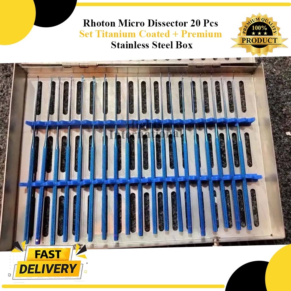 Rothon Micro Dissector blue Coated set of 20 pieces high quality instruments