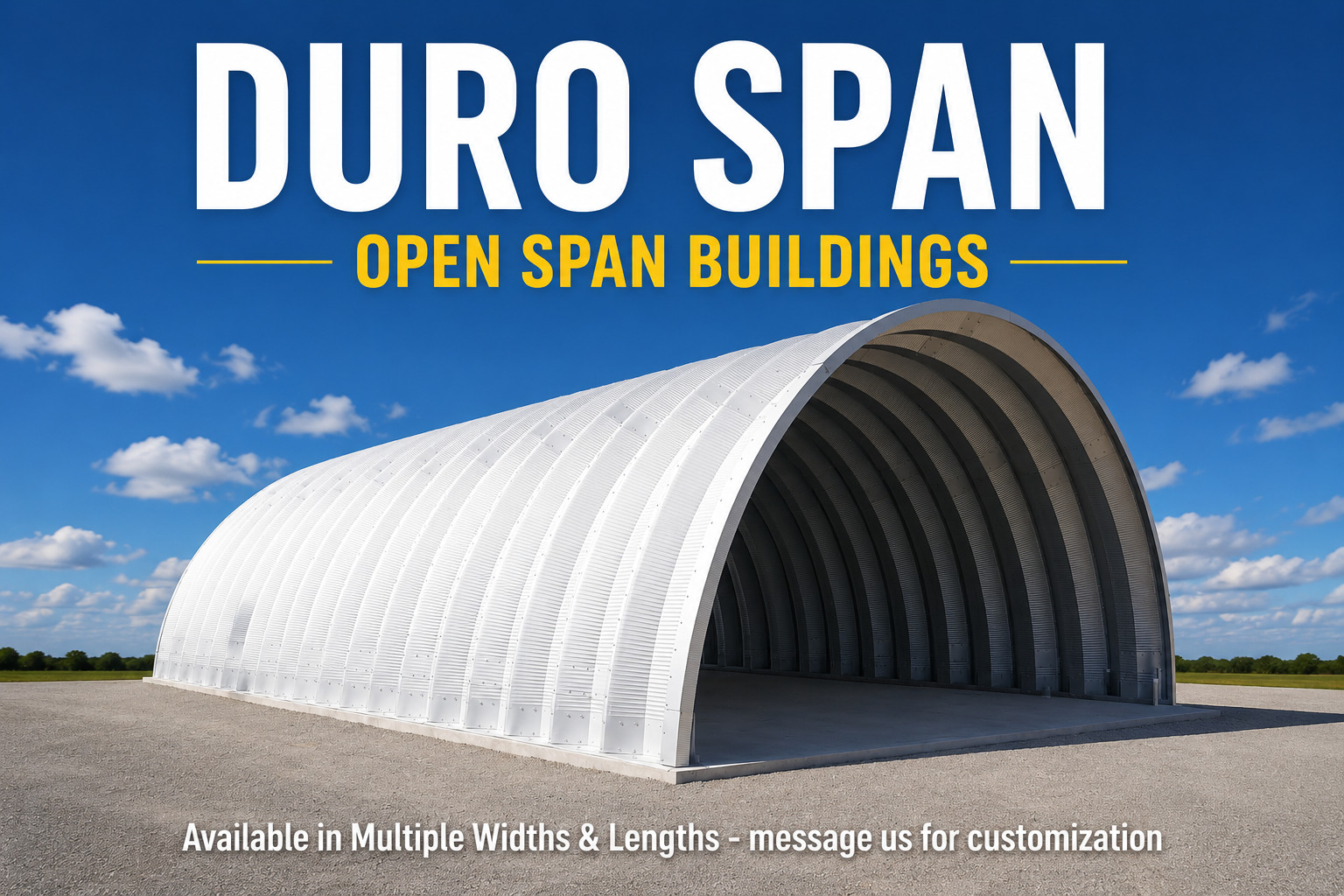 40x40x18 DuroSPAN Steel Quonest Hut Home Cabin Open Ends Factory DiRECT DIY