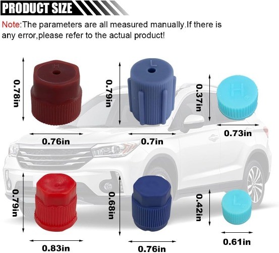 20PCS Air Conditioning Service Caps for AC System Charging Ports, Color: 20PCS