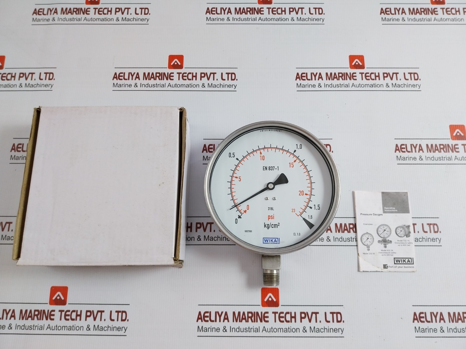 WIKA 232.50.160 Pressure Gauge 0 To 23 PSI-1.6 KG/CM2