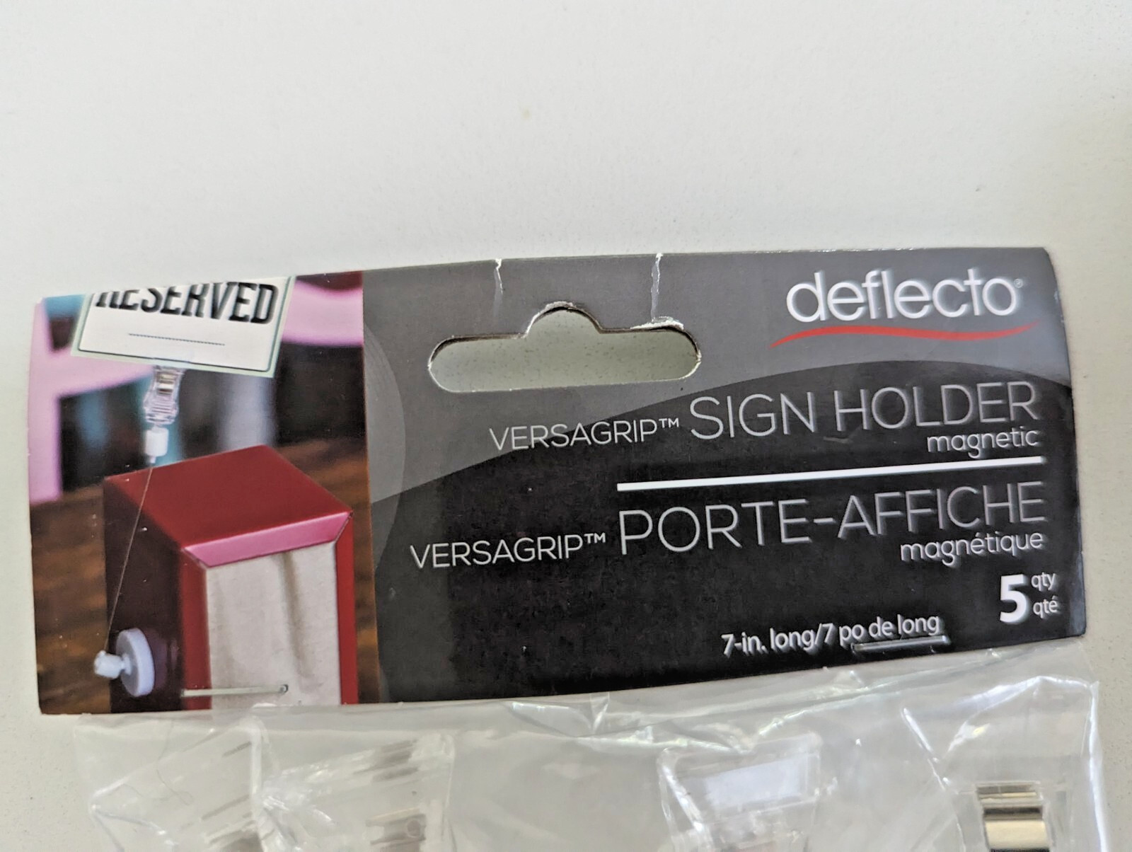 15 pc Deflecto VersaGrip Sign Holder With Magnetic Base 7″H x 1 1/4″W x 1 1/4″D