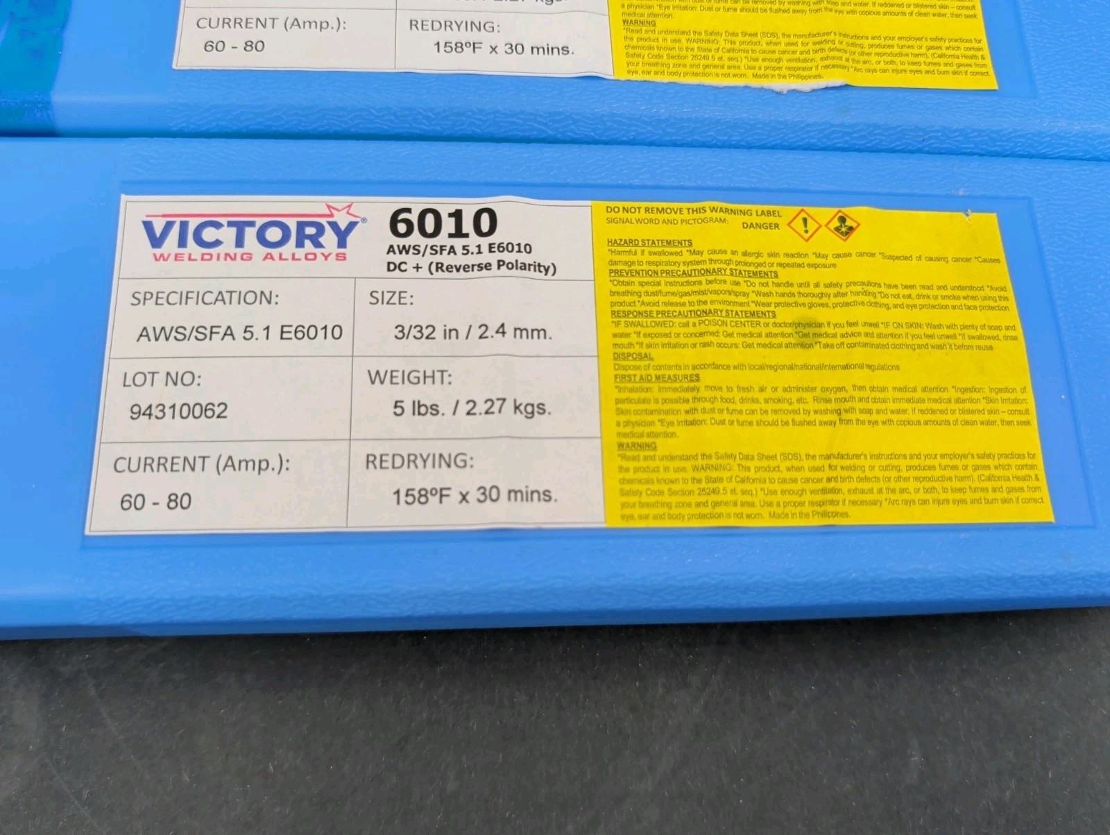 E6010 3/32″ 5Ibs Stick Welding Electrode 6010 Welding Rods 2 Packs 5Ibs