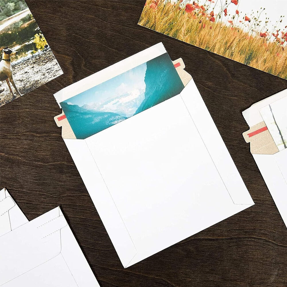 100-1000 Rigid Flat Photo Document Mailers Cardboard Catalog Envelopes Self Seal