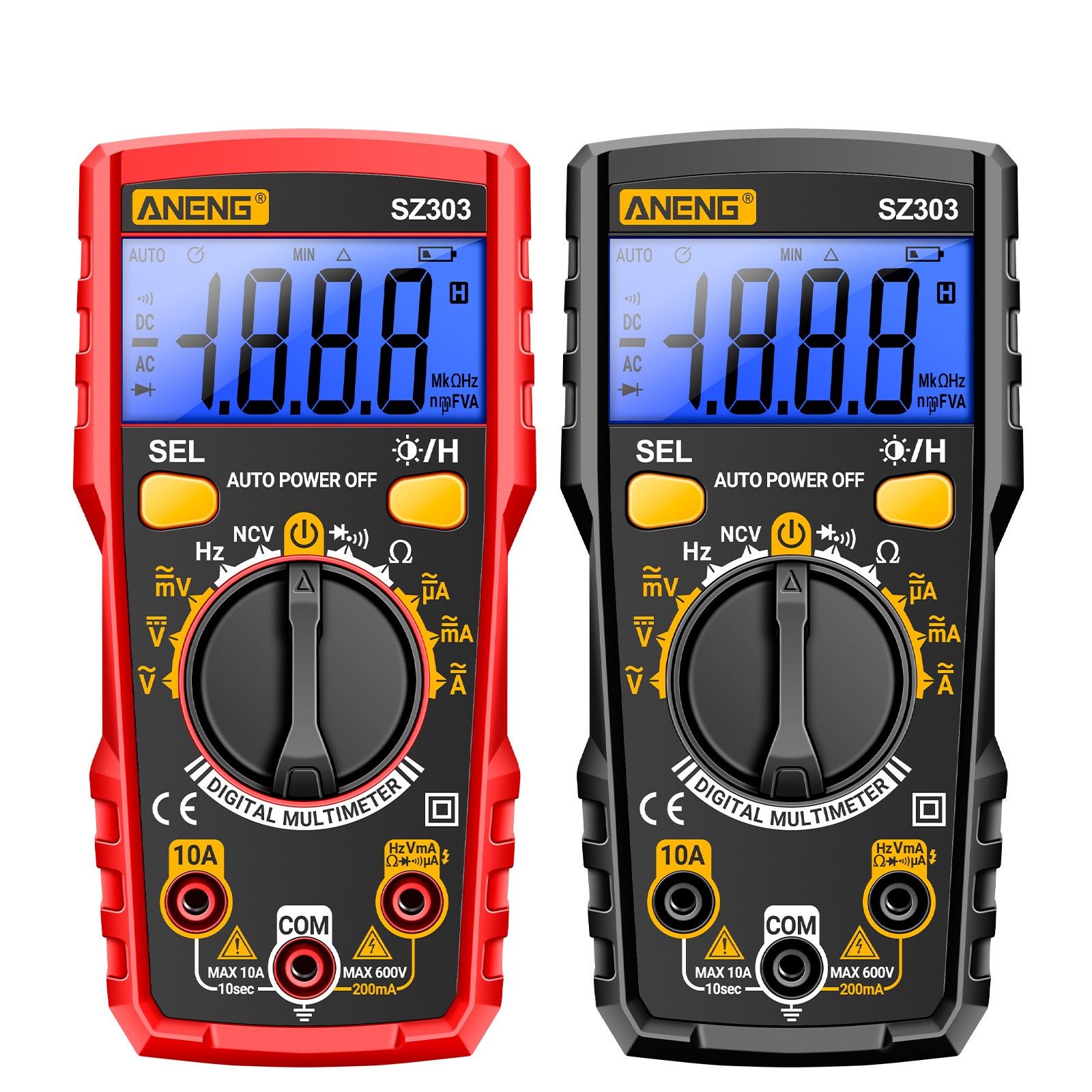 SZ303 Multimeter 1999 Count Digital AC/DC Voltage Current Resistance IUSO