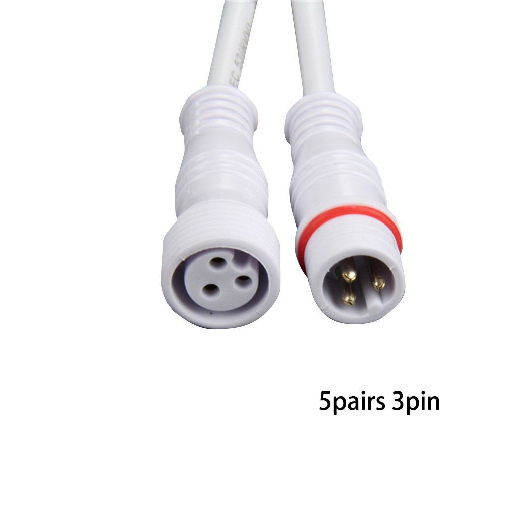 5 Pairs IP65 Waterproof 2/3-Pin 22AWG Wire LED Male And Female Cable Connector