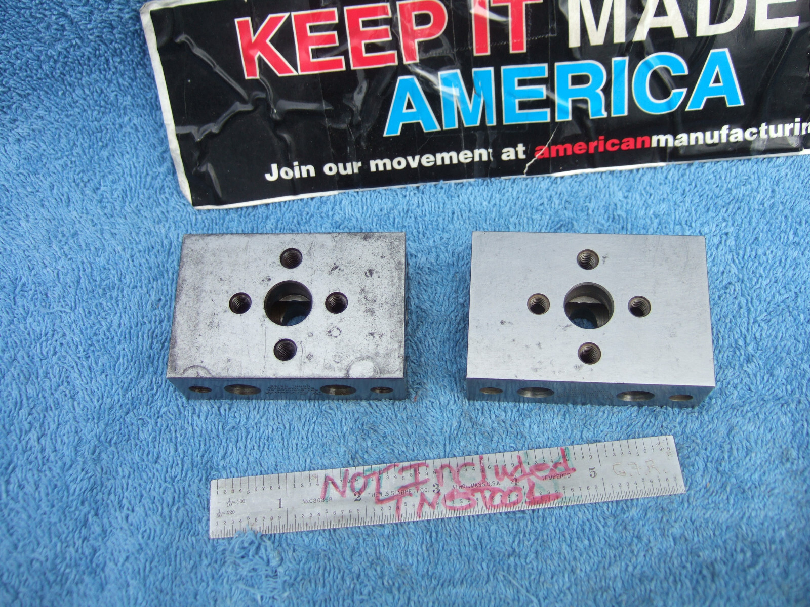 Hermann Schmidt 1-2-3 BLOCKS STAINED USA MADE TOOLMAKER MACHINIST INSPECT GRIND