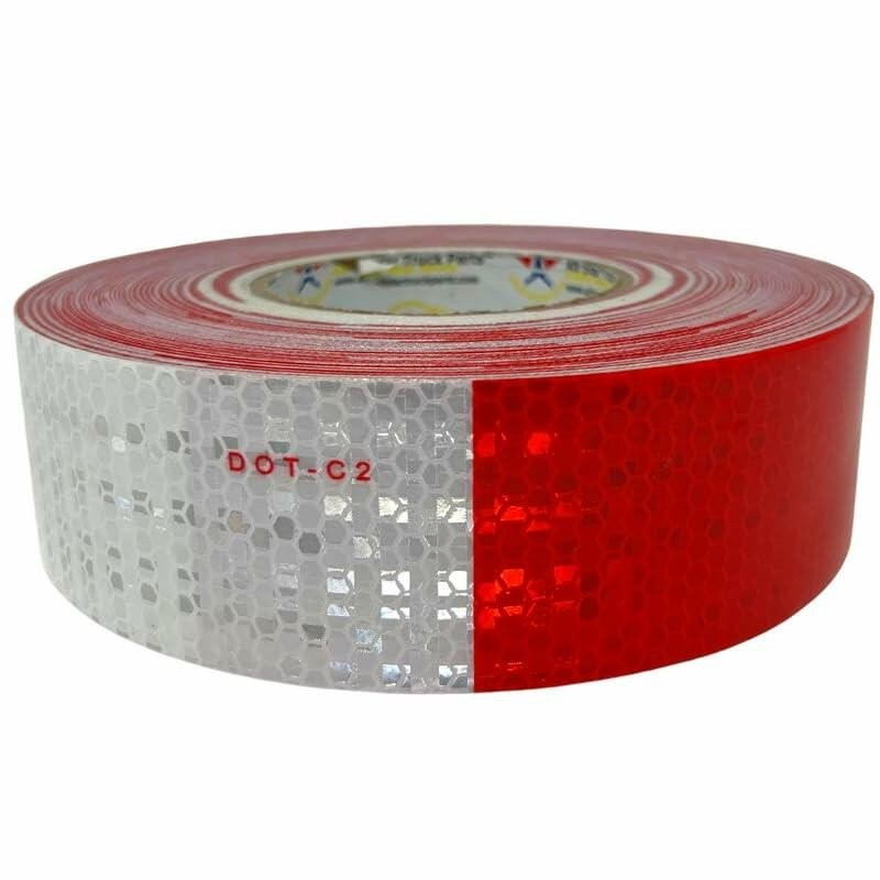 Premium 4 Year Life Conspicuity Tape DOT-C2 Reflective Trailer Red White 2”x150’