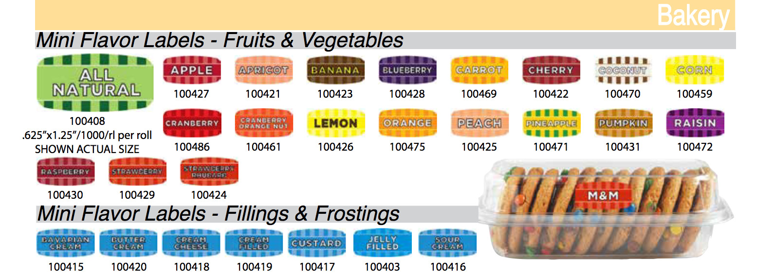 PICK YOUR Bakery Store Labels Stickers 1000 each per roll SEE LIST BELOW