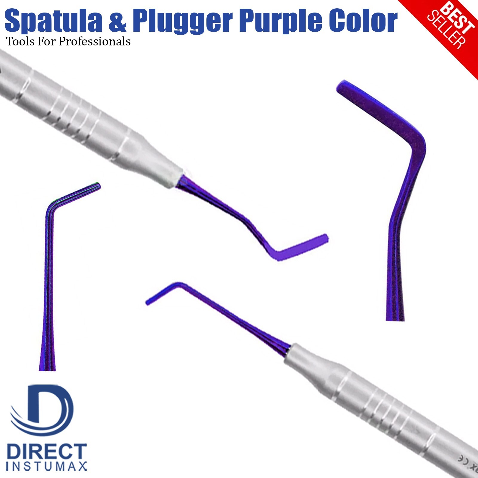 Dental Filling Tools Set Titanium Spatula & Plugger with Colorful Tips