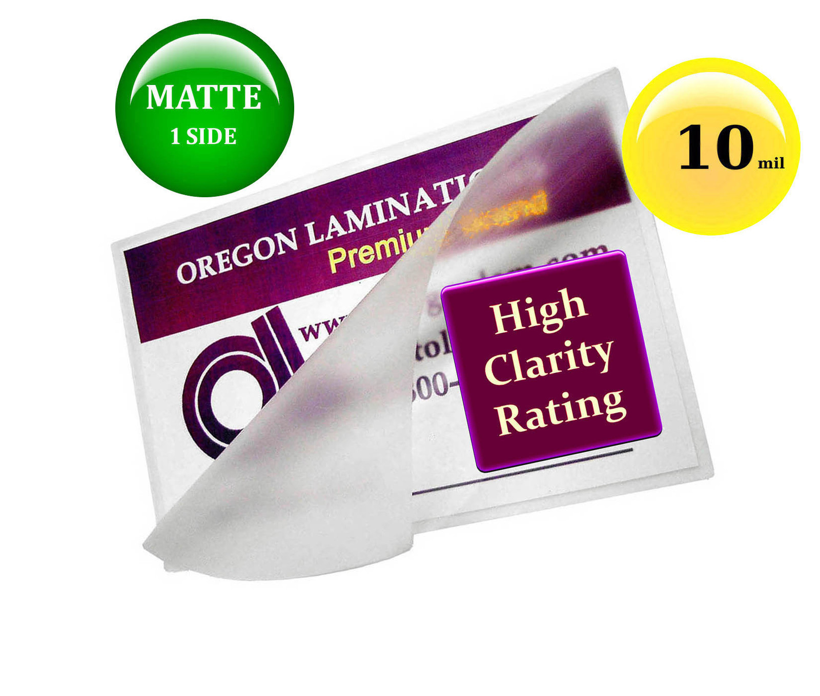 10 Mil MATTE/Clear Military Card Hot Laminating Pouches 2-5/8 x 3-7/8 (100/pack)