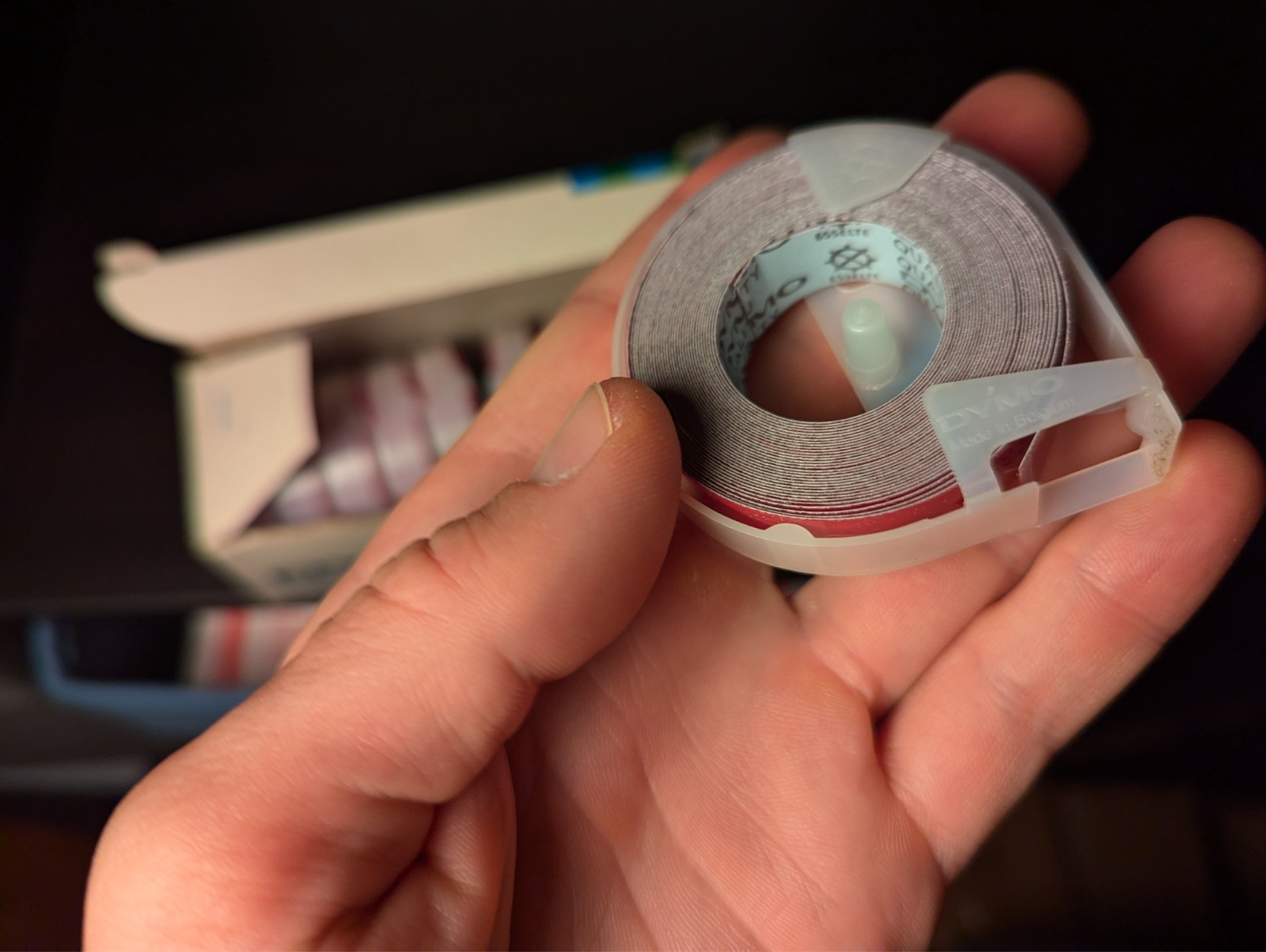 Vintage Dymo Labeling Tape | 1/2″ X 12′ | Glossy Red | 10 Rolls | Original Box