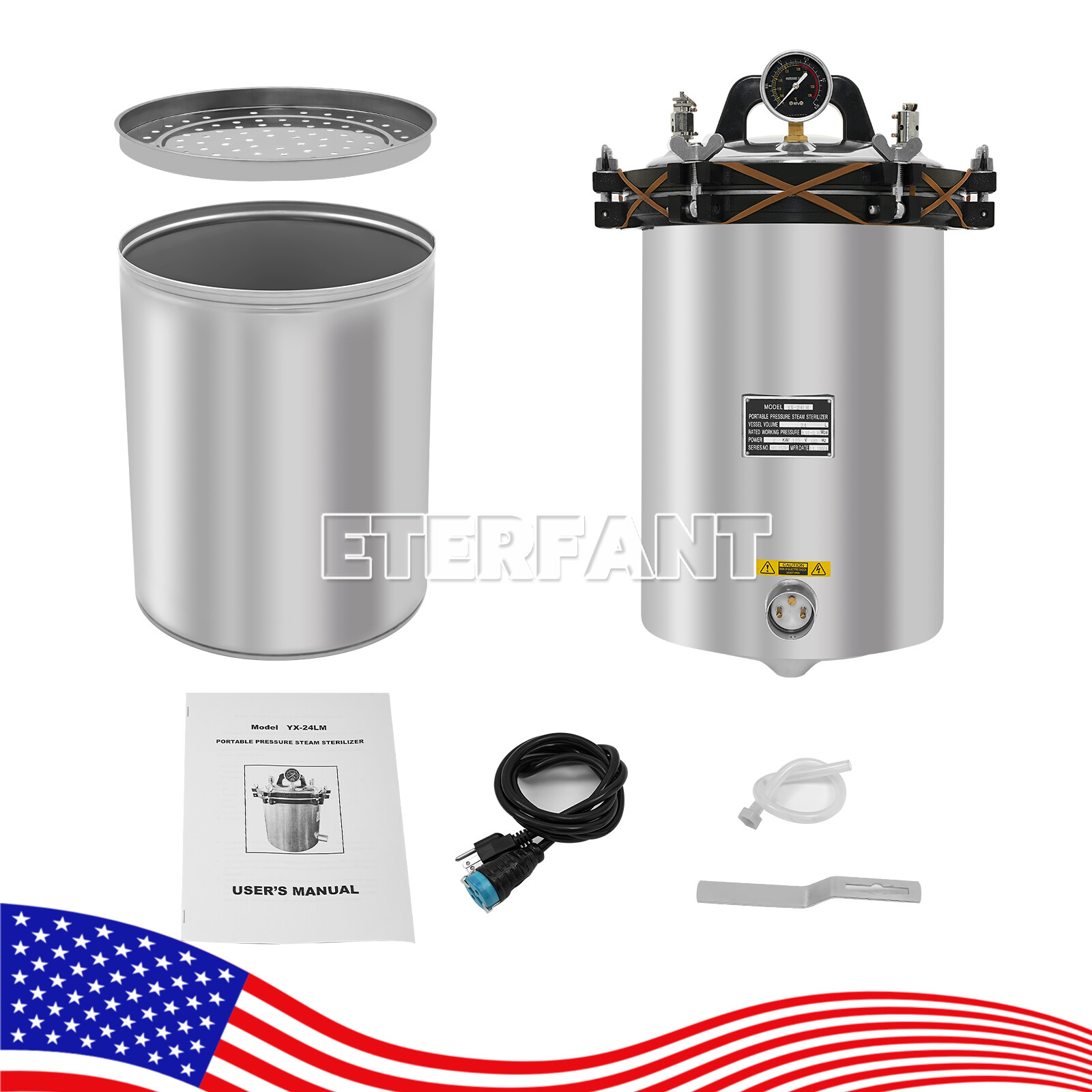 ETERFANT 24/28/35L Dental Medical High Pressure Steam Sterilizer Autoclave US